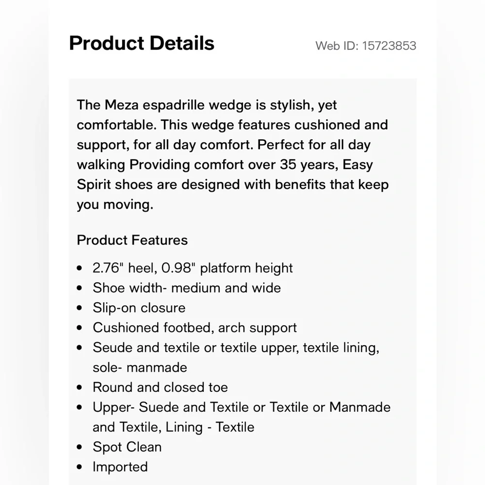 Worn Once Easy Spirit Women's Meza Espadrille Wedge Sanda - Picture 9 of 10